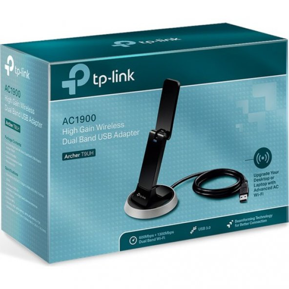 TP-Link Archer T9UH AC1900 Yüksek Kazançlı Kablosuz Çift Bant USB Adaptör - 5