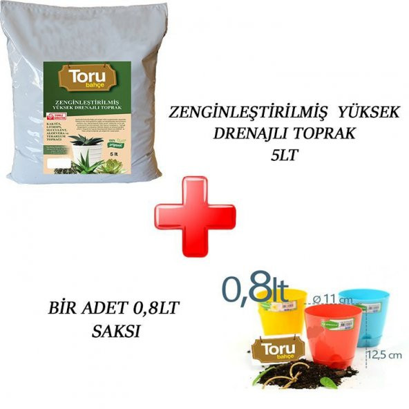 ZENGINLEŞTIRILMIŞ 5lt YÜKSEK DRENAJLI TOPRAK +1 AD SAKSI - 1