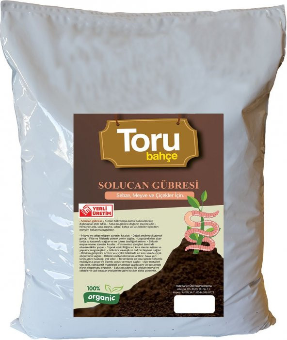 Torubahce Solucan gübresi 20 lt (10 kg)Toprak düzenleyici