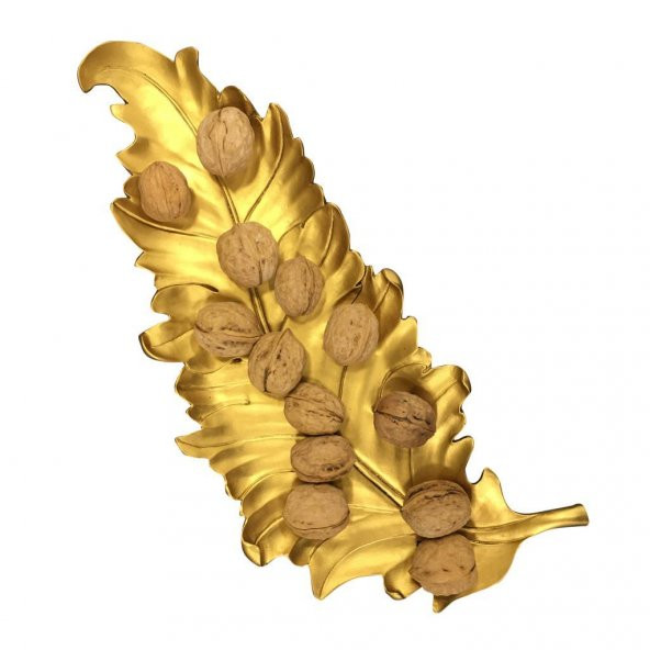 Fidex Home Dekoratif Palmiye Yaprak Tabak Altın