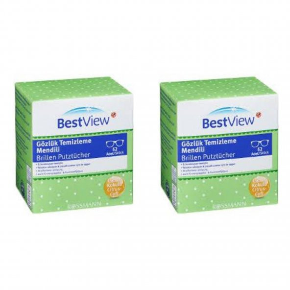 Best View Gözlük Temizleme Mendili Ve Cam Ekran Temizleme Mendili 52 Adet X 2 Paket