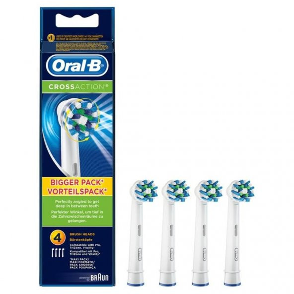 Oral-B Cross Action Elektrikli Diş Fırçası Yedek Başlığı 4lü