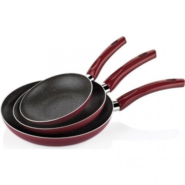 Papilla 3'lü 18-22-26 cm Tava Seti Kırmızı