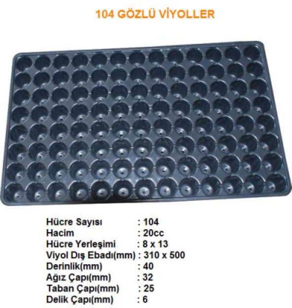 14 Adet 104 Lük Viyol Çimlendirme Viyolü+Hediye Tohum ürün görseli