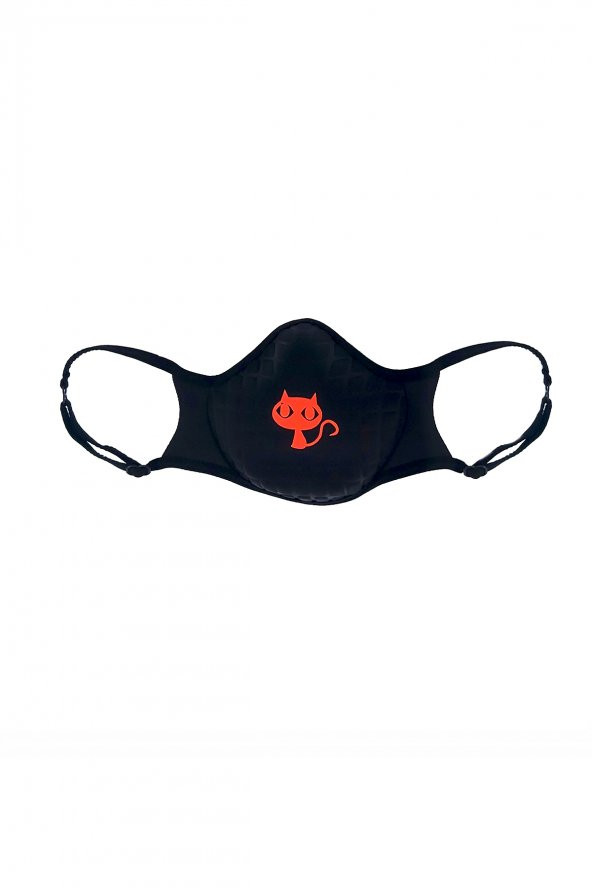 Oxy Ayarlanabilen Turuncu Kedili Kumaş Yıkanabilir Maske