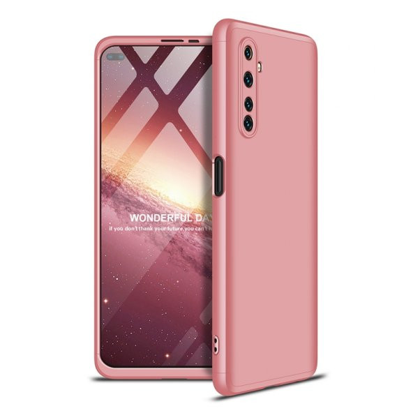 KNY Realme 6 Pro Kılıf 3 Parça 360 Zore Ays Kapak Rose Gold