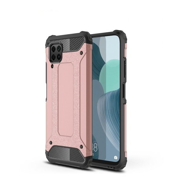 KNY Huawei P40 Lite Kılıf Çift Katmanlı Armour Case Rose Gold