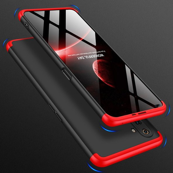 KNY Realme 6 Pro Kılıf 3 Parça 360 Zore Ays Kapak Kırmızı - 5