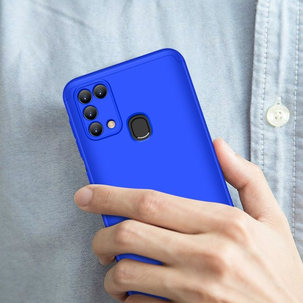 KNY Samsung Galaxy M31 Kılıf 3 Parça 360 Zore Ays Kapak Gümüş - 3