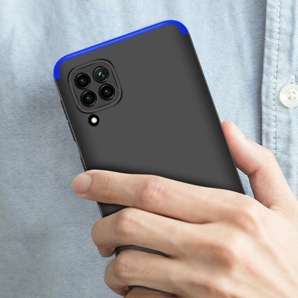 KNY Huawei P40 Lite Kılıf 3 Parça 360 Zore Ays Kapak Mavi - 2