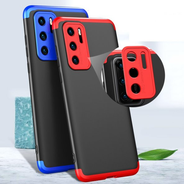 KNY Huawei P40 Pro Kılıf 3 Parça 360 Zore Ays Kapak Siyah - 4