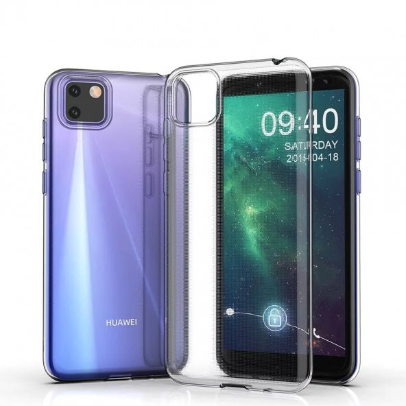 KNY Huawei Y5P Kılıf Ultra İnce Şeffaf Silikon Şeffaf - 4