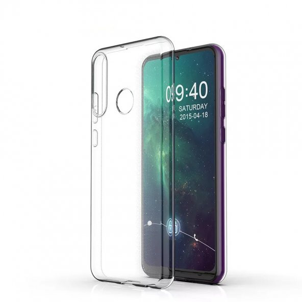 KNY Huawei Y6P Kılıf Ultra İnce Şeffaf Silikon Şeffaf - 3