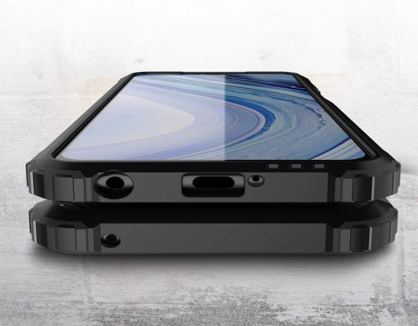 KNY Xiaomi Redmi Note 9 Pro Kılıf Çift Katmanlı Armour Case Kırmızı - 4