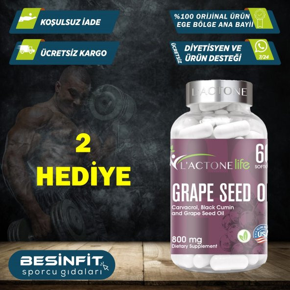 Lactonelife Grape Seed Oil  800 mg / 60 Kapsül