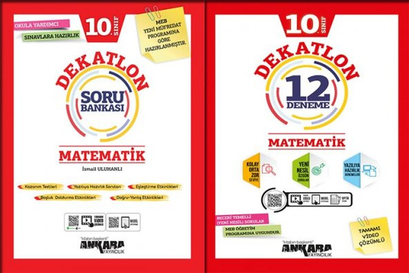 Ankara Yayıncılık 10. Sınıf Dekatlon Matematik Soru Bankası & Deneme Seti 2021