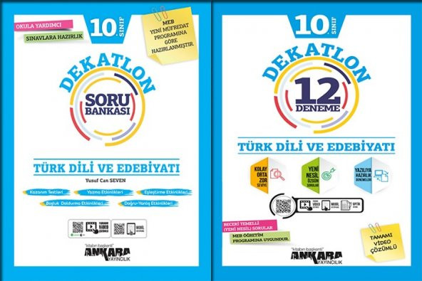 Ankara Yayıncılık 10. Sınıf Dekatlon Türk Dili ve Edebiyatı Soru Bankası & Deneme Seti 2021