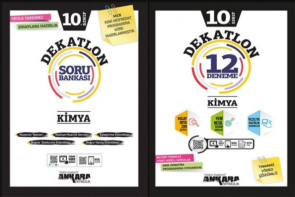 Ankara Yayıncılık 10. Sınıf Dekatlon Kimya Soru Bankası & Deneme Seti 2021