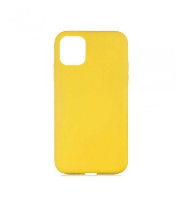 Apple Iphone 12 Mini Lansman Koruma Kılıfı Silikon Sarı