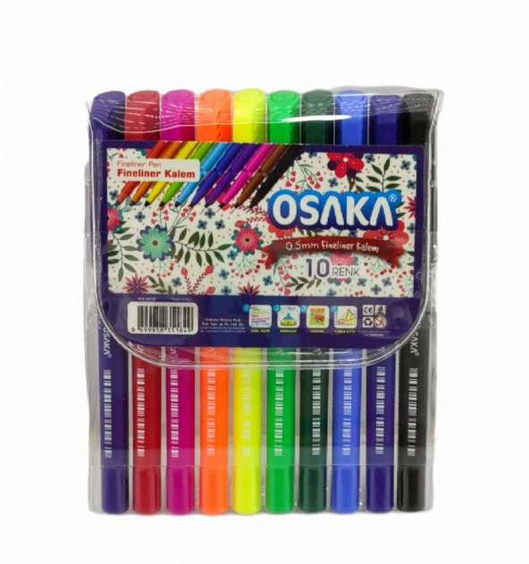 Osaka 10 Renk Fineliner Keçeli Kalem