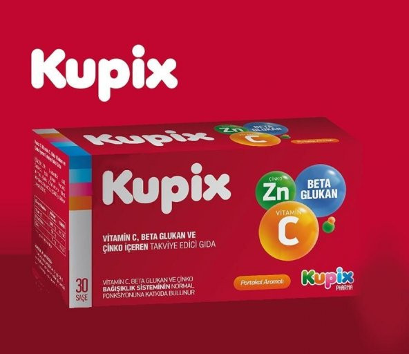 Kupix Vit. C, Beta Glukan ve Çinko İçeren Takviye Gıda