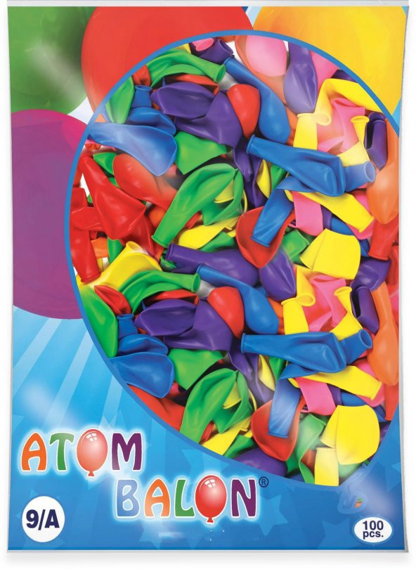 Atom Balon 14/a Desensiz Renkli Balon 100lü Paket - 2
