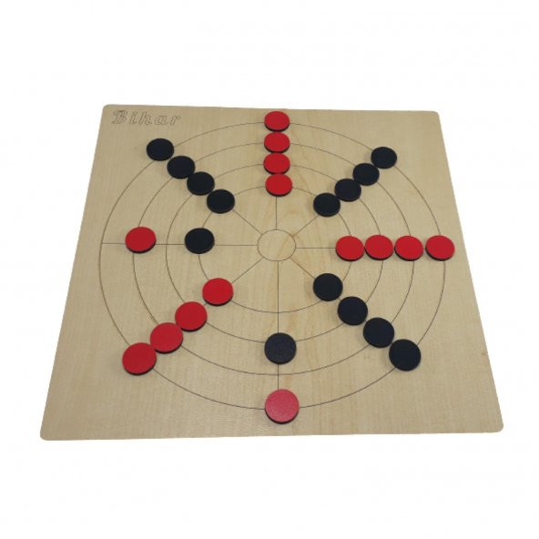 5 in 1, Ahşap TIC-TAC-TOE, 3 Taş, 9 Taş, Bihar ve Surakarta Akıl, Zeka ve Strateji Oyunu - 5