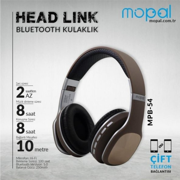 Mopal MPB-54 Kulak Üstü Bluetooth Kulaklık - 7