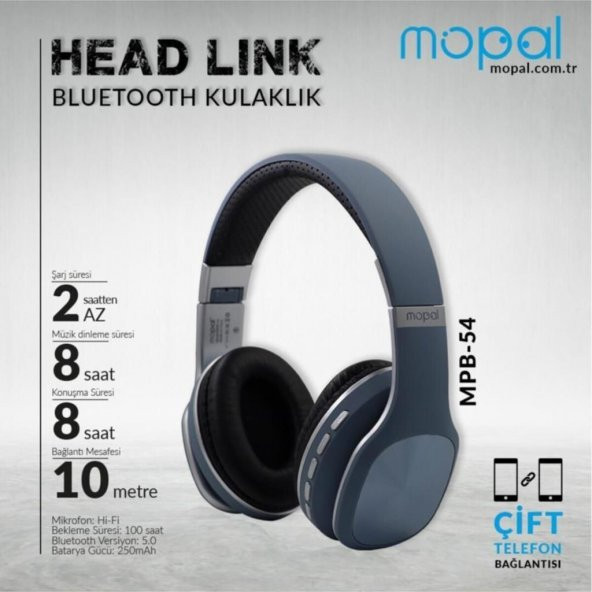 Mopal MPB-54 Kulak Üstü Bluetooth Kulaklık - 9