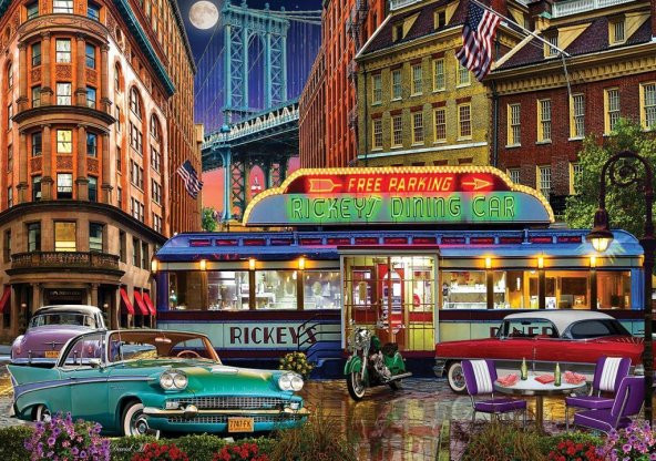KS PUZZLE 1500 PARCA RICKEYS DINER - Resim 2