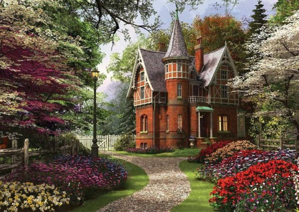 KS PUZZLE 2000 PARCA VICTORIAN COTTAGE IN BLOOM - 2