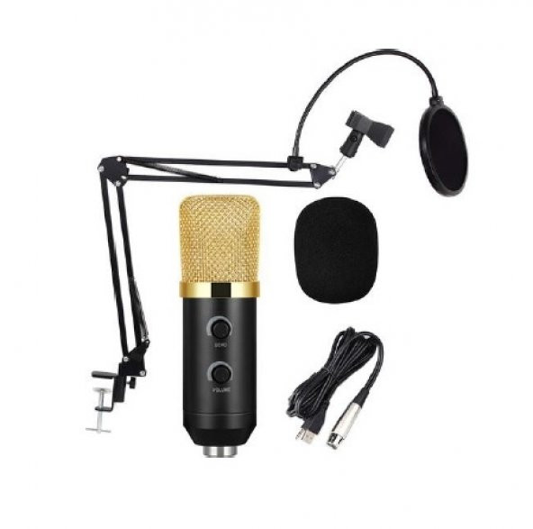 BM800-U USB Stüdyo Youtuber Twitch Kayıt Mikrofonu ve Masa Standı