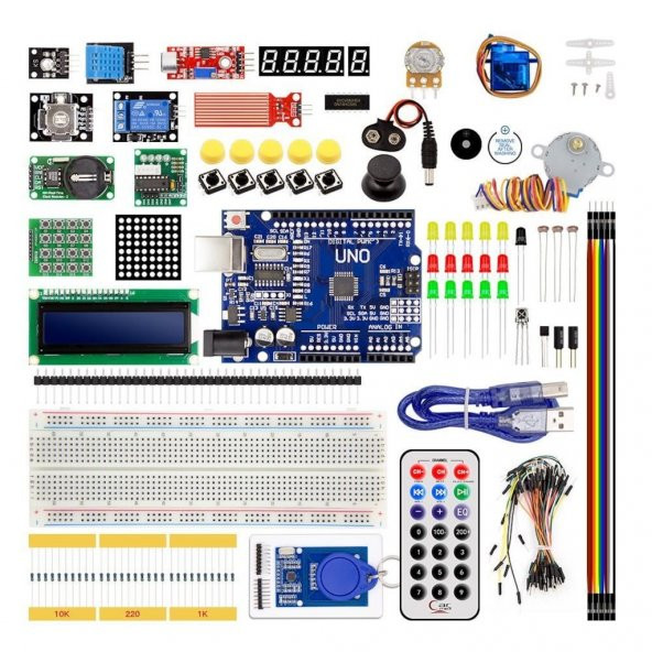 Arduino UNO RFID Kit Set Gelişmiş (Kutulu) Eğitim Seti