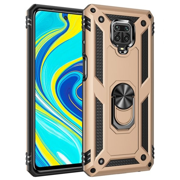 KNY Xiaomi Redmi Note 9 Pro Kılıf Ultra Korumalı Yüzüklü Manyetik Vega Kapak Lacivert