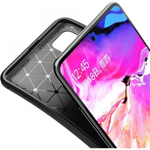 KNY Huawei P40 Lite E Kılıf Karbon Desenli Lux Negro Silikon Siyah - 3