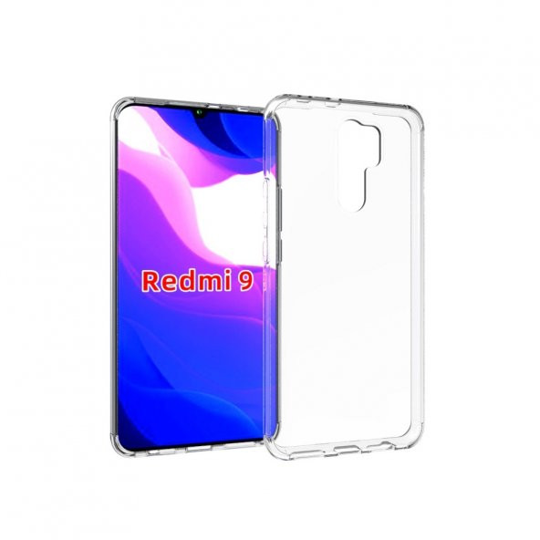 KNY Xiaomi Redmi 9 Kılıf Ultra İnce Şeffaf Silikon Şeffaf