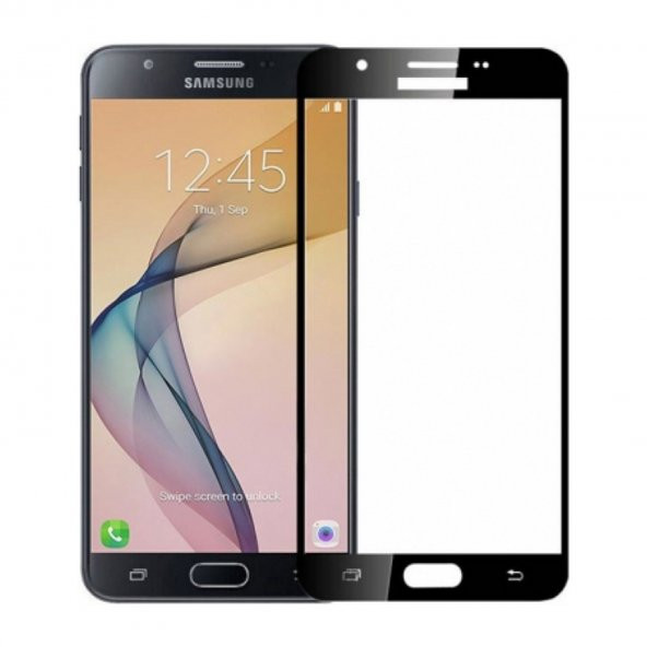 KNY Samsung Galaxy A3 2017 İçin Full Yapışan 5D Fiber Nano Siyah Siyah