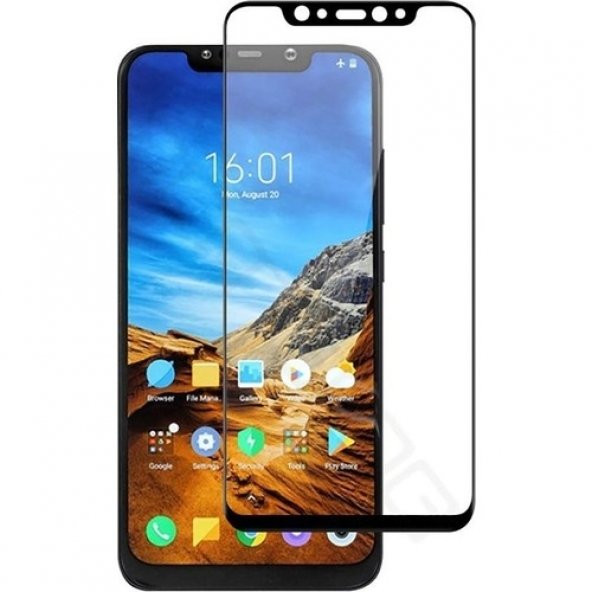 KNY Xiaomi Redmi 7A İçin Full Yapışan 5D Fiber Nano Siyah Siyah