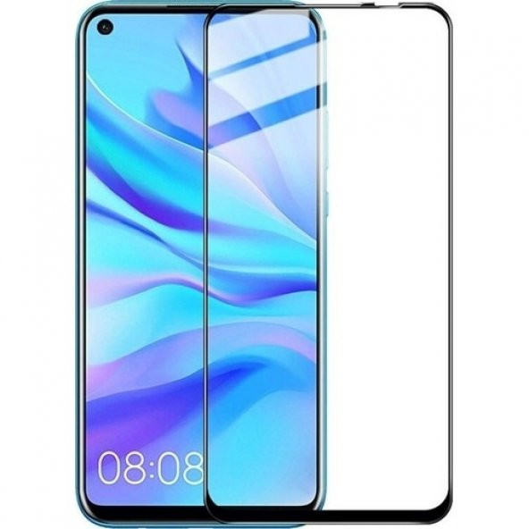 KNY Huawei Mate 30 Lite İçin Full Yapışan 5D Fiber Nano Siyah Siyah