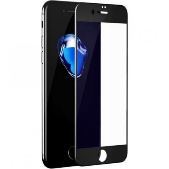 KNY Apple İphone 6-6S İçin Kenarı Kırılmaya Dayanıklı 5D Cam Ekran Koruyucu Siyah Siyah
