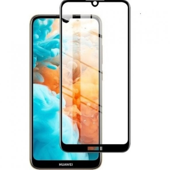 KNY Huawei P20 Lite İçin Kenarı Kırılmaya Dayanıklı 5D Cam Ekran Koruyucu Siyah Siyah