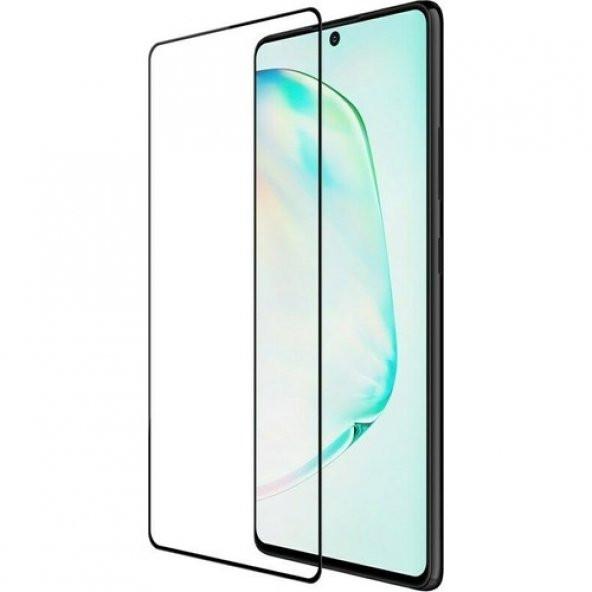 KNY Samsung Galaxy S10 Lite İçin Kenarı Kırılmaya Dayanıklı 5D Cam Ekran Koruyucu Siyah Siyah