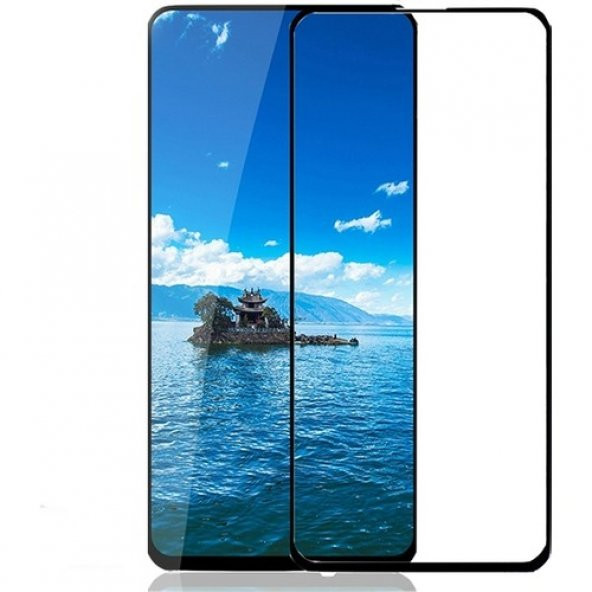 KNY Huawei P Smart Pro 2019 İçin Kenarı Kırılmaya Dayanıklı 5D Cam Ekran Koruyucu Siyah Siyah