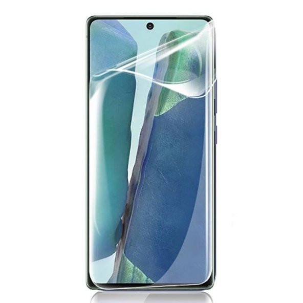 KNY Samsung Galaxy Note 20 Ultra İçin Full Yapışan TPU Süper Pet Ekran Koruyucu Siyah Siyah