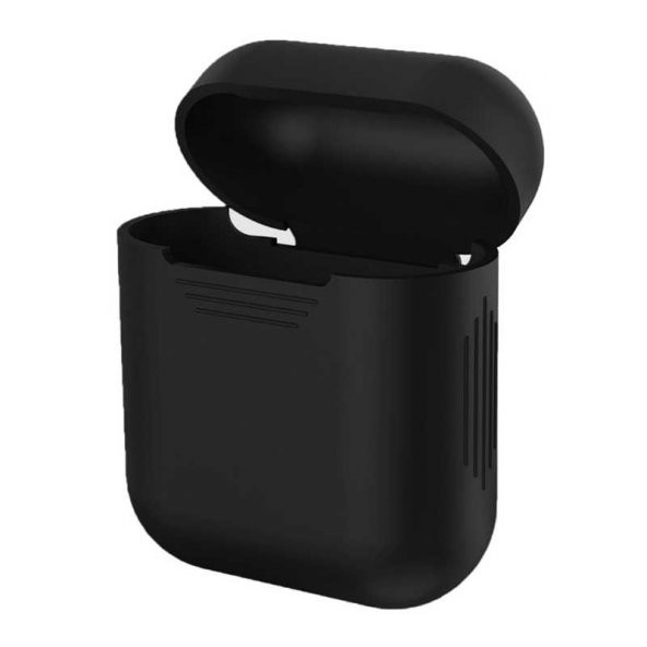 KNY Apple Airpods İçin Standart Silikon Kılıf Siyah Siyah