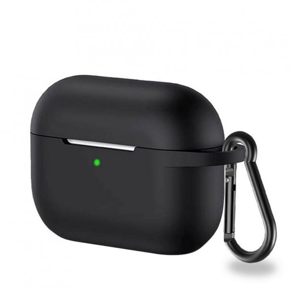 KNY Apple Airpods Pro İçin Standart Askılı Silikon Kılıf Siyah Siyah