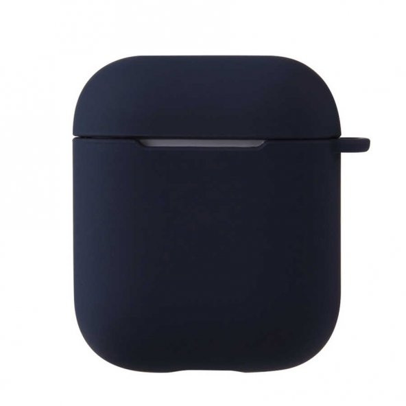 KNY Apple Airpods İçin Standart Askılı Silikon Kılıf Siyah Siyah