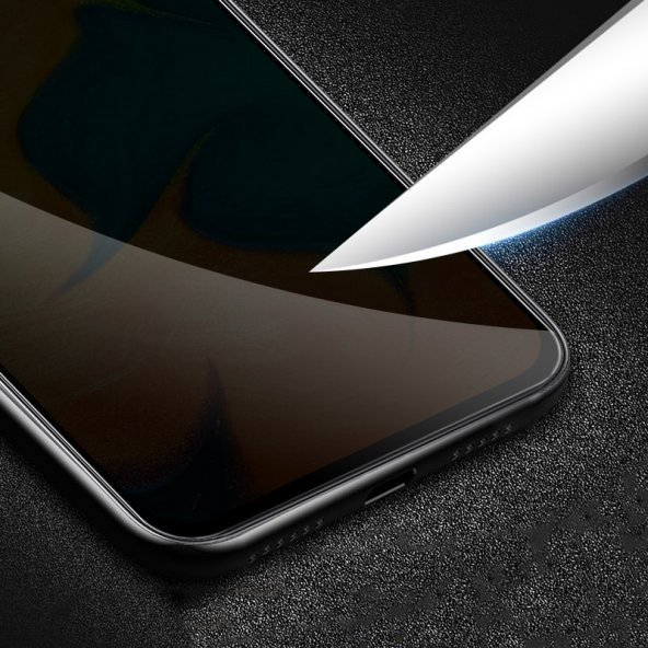 KNY Huawei Y6S 2019 İçin Yanlardan Görünmeyen 5D Privacy Cam Ekran Koruyucu Siyah Siyah - 2