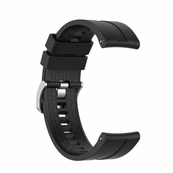 KNY Xiaomi Amazfit Pace 22 MM İçin Standart Silikon Kayış-Kordon Siyah