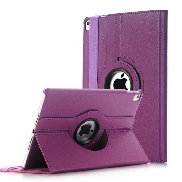 KNY Apple İpad Pro 12,9 Kılıf Dönerli Standlı Kapaklı Suni Deri Mor Mor